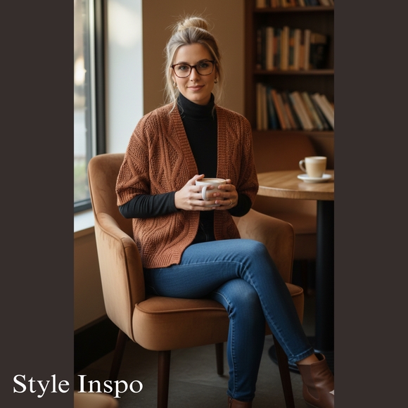 Sweaters - Made In Italy Dark Orange Knit Cardigan